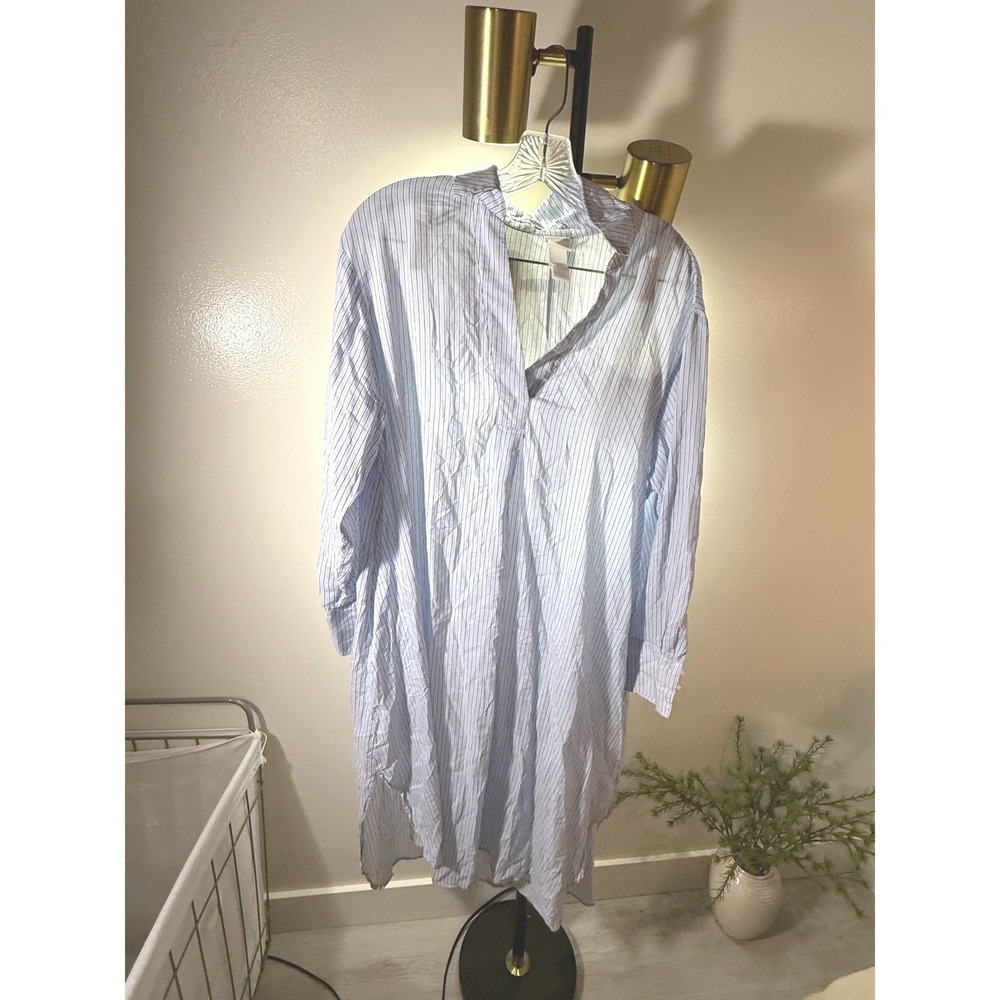 HM ultralight pajama cooling viscose lyocell collared prep striped loose SM